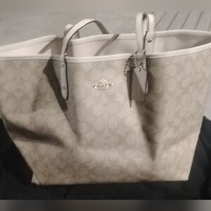 Coach Beige Signature Tote